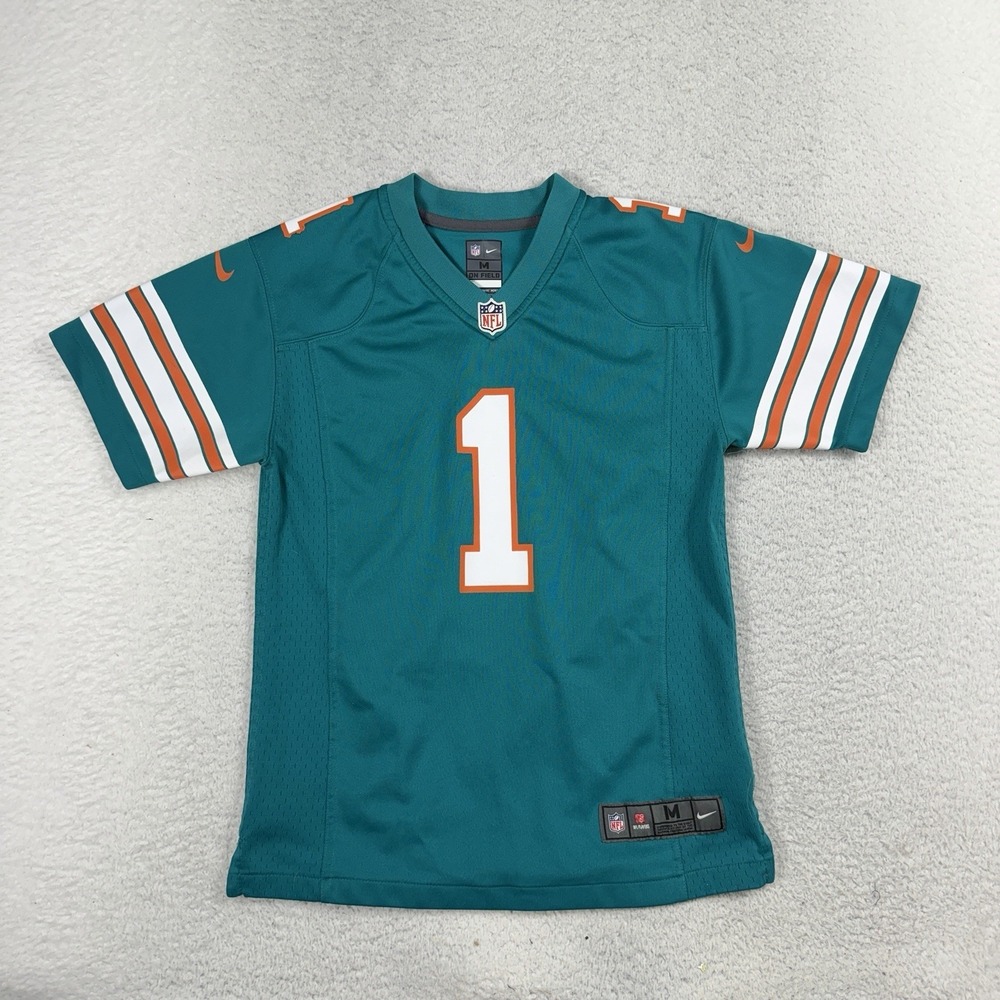Nike Miami Dolphins Tua Tagovailoa 1 Jersey Youth Medium 10/12 NFL On Field Aqua
